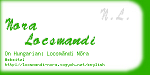 nora locsmandi business card