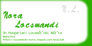 nora locsmandi business card